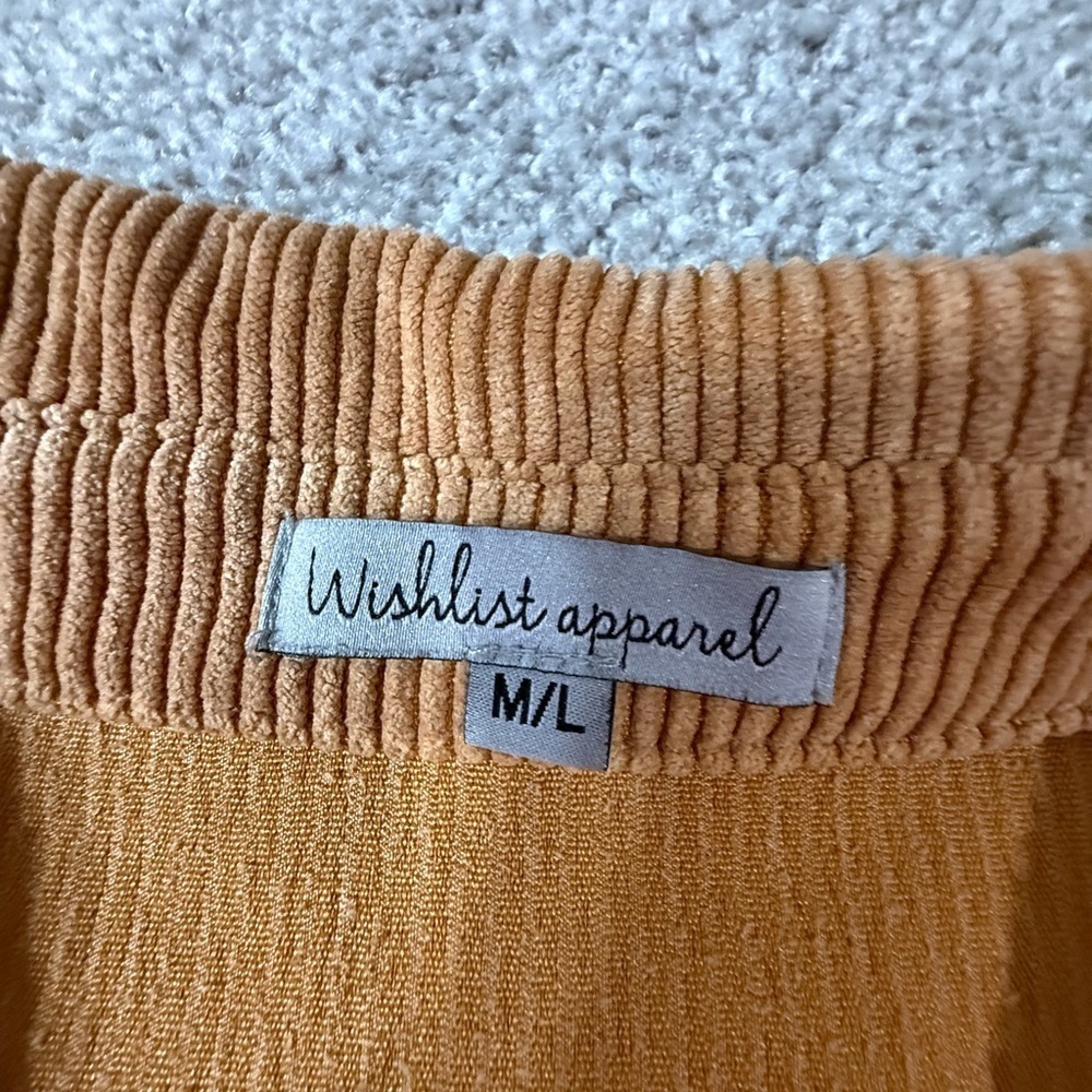 Camel Brown Oversized Chunky Corduroy Button-Down Shacket – M/L - Picture 3 of 3